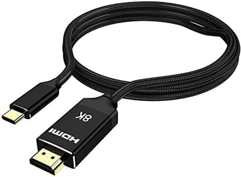كابل USB C إلى HDMI 8K@60 هرتز، 4K@120 هرتز، 48 جيجابت في الثانية عالي السرعة، محول كابل USB من النوع C إلى HDMI بطول 6 أقدام لرحلة العمل أو المكتب المنزلي، متوافق مع أجهزة MacBook وiPad Pro وPS5 وXbox وSwitch in Saudi Arabia