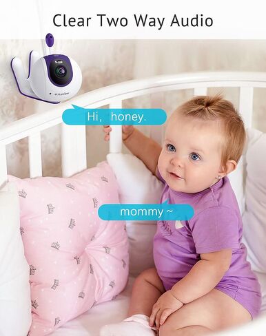 كاميرا أمان ذكية داخلية LaView، شاشة مراقبة للأطفال بدقة 1080 بكسل عالية الدقة 2.4 جيجا هرتز مع رؤية ليلية ملونة، كشف الحركة لمراقبة الأطفال والحيوانات الأليفة، كشف البكاء، التهويدات، التحدث في اتجاهين، مراقبة درجة الحرارة in Kuwait