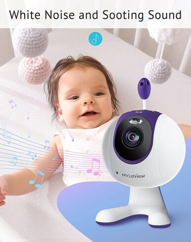 كاميرا أمان ذكية داخلية LaView، شاشة مراقبة للأطفال بدقة 1080 بكسل عالية الدقة 2.4 جيجا هرتز مع رؤية ليلية ملونة، كشف الحركة لمراقبة الأطفال والحيوانات الأليفة، كشف البكاء، التهويدات، التحدث في اتجاهين، مراقبة درجة الحرارة in Kuwait