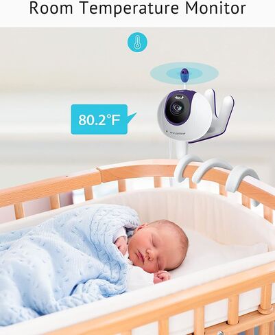 كاميرا أمان ذكية داخلية LaView، شاشة مراقبة للأطفال بدقة 1080 بكسل عالية الدقة 2.4 جيجا هرتز مع رؤية ليلية ملونة، كشف الحركة لمراقبة الأطفال والحيوانات الأليفة، كشف البكاء، التهويدات، التحدث في اتجاهين، مراقبة درجة الحرارة in Kuwait