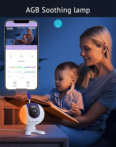 كاميرا أمان ذكية داخلية LaView، شاشة مراقبة للأطفال بدقة 1080 بكسل عالية الدقة 2.4 جيجا هرتز مع رؤية ليلية ملونة، كشف الحركة لمراقبة الأطفال والحيوانات الأليفة، كشف البكاء، التهويدات، التحدث في اتجاهين، مراقبة درجة الحرارة in Kuwait
