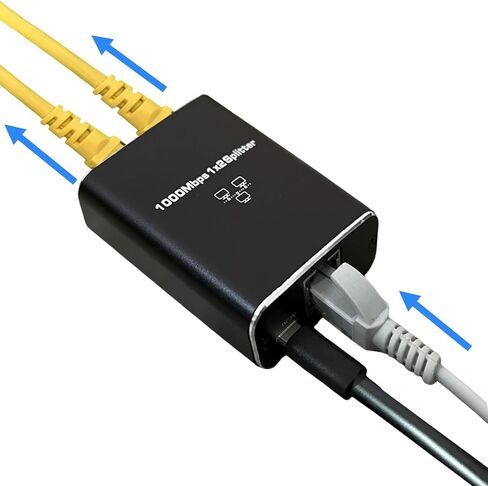 موزع إيثرنت 1 إلى 2 مفتاح عالي السرعة، مقسم كابل إيثرنت جيجابت، مقسم RJ45 بسرعة 1000 ميجابت في الثانية لجهازين للشبكات في وقت واحد، مقسم إنترنت 1 في 2 خارج، من سبائك الألومنيوم كات 5/6/7/8 in Kuwait
