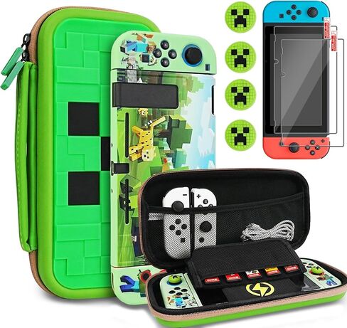 TIKOdirect Carrying Case Accessories for Switch,Portable Travel Case with Soft Protective Case, Screen Protectors and Thumb Grip caps, Green in Saudi Arabia