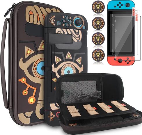 TIKOdirect Carrying Case Accessories for Switch,Portable Travel Case with Soft Protective Case, Screen Protectors and Thumb Grip caps, Green in Saudi Arabia