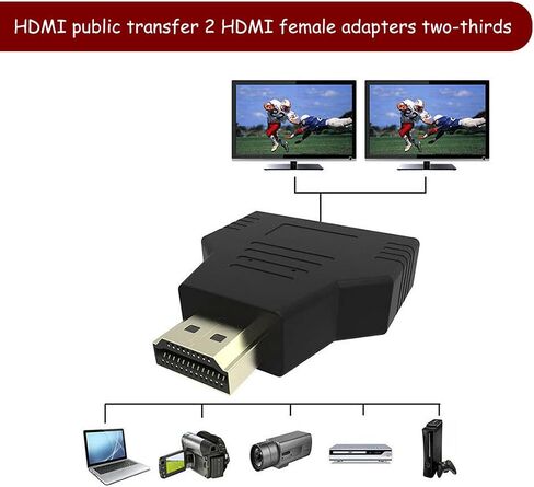 SaiDian 1 قطعة HDMI 1 في 2 محول 1080P ذكر إلى ثنائي HDMI أنثى DVD مقسم صوت محول HD تحويل التوصيل in Kuwait