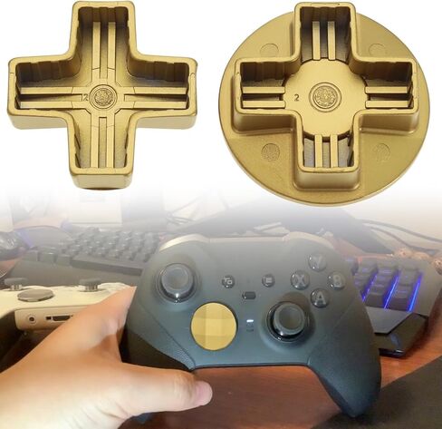 ECSiNG 2Pcs Metal D-Pads Paddles Replacement Parts Directional Pad Kits Compatible with Xbox One Elite Series 2 Compatible with Xbox Elite 2 Core, Gold in Saudi Arabia
