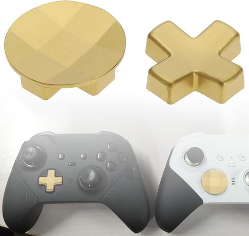 ECSiNG 2Pcs Metal D-Pads Paddles Replacement Parts Directional Pad Kits Compatible with Xbox One Elite Series 2 Compatible with Xbox Elite 2 Core, Gold in Saudi Arabia