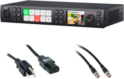 Blackmagic Design ATEM 1 M/E Constellation HD Live Production Switcher (1 RU) Bundle with 6' Standard PC Power Cord and 50' SDI Video Cable - BNC to BNC in Kuwait