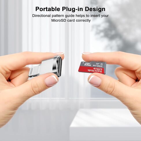 Micro SD Card Reader Adapter for iPhone, [Apple MFi Certified] Lightning to Micro SD/TF Card Reader Viewer Micro SD Card Adapter for iPhone 14 13 12 11 XS XR X 8 iPad, Support iOS 17 and exFAT & FAT32 in Saudi Arabia