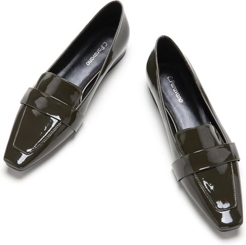 سي بارافانو لوفر للنساء | حذاء لوفر من الجلد بيني | الانزلاق على متعطل | أحذية لوفر نسائية | حذاء لوفر مسطح بمقدمة مربعة | حذاء لوفر مريح باللون الأخضر (أخضر، مقاس 8.5) in Kuwait