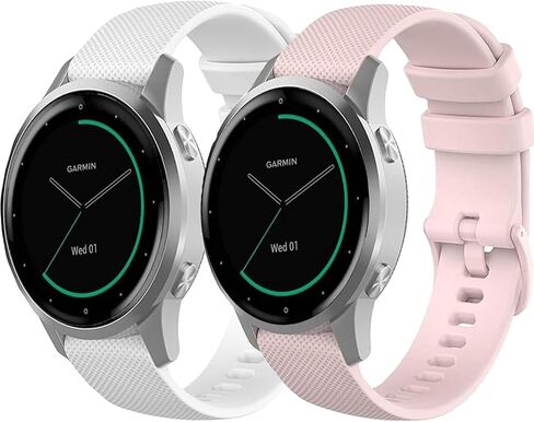 عبوتان من سوار المعصم المقاوم للماء متوافق مع Garmin Vivoactive 4S / Venu 3S / Venu 2S / Vivomove 3S، حزام بديل سريع الإصدار 18 مم للنساء والرجال in Kuwait