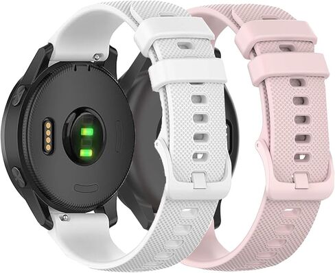 عبوتان من سوار المعصم المقاوم للماء متوافق مع Garmin Vivoactive 4S / Venu 3S / Venu 2S / Vivomove 3S، حزام بديل سريع الإصدار 18 مم للنساء والرجال in Kuwait