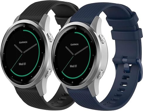 عبوتان من سوار المعصم المقاوم للماء متوافق مع Garmin Vivoactive 4S / Venu 3S / Venu 2S / Vivomove 3S، حزام بديل سريع الإصدار 18 مم للنساء والرجال in Kuwait