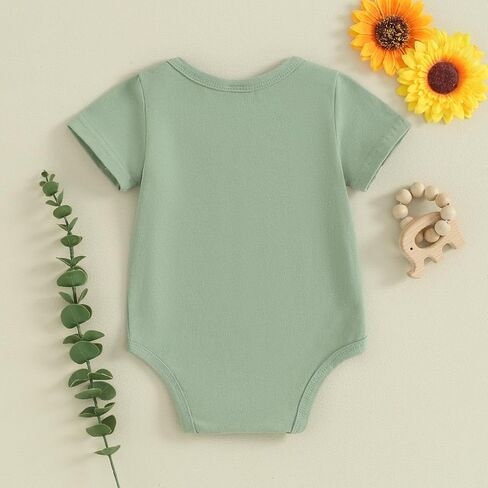 Infant Toddler Baby Boy Girl Solid Short Sleeve Bodysuit T-shirt Romper One Piece Jumpsuit Newborn Summer Clothes in Saudi Arabia