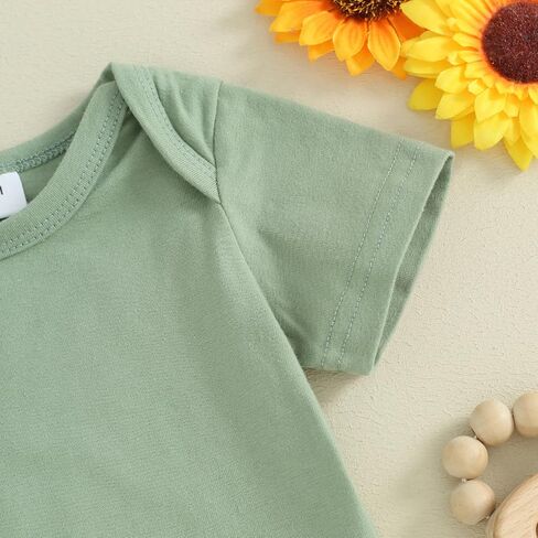 Infant Toddler Baby Boy Girl Solid Short Sleeve Bodysuit T-shirt Romper One Piece Jumpsuit Newborn Summer Clothes in Saudi Arabia
