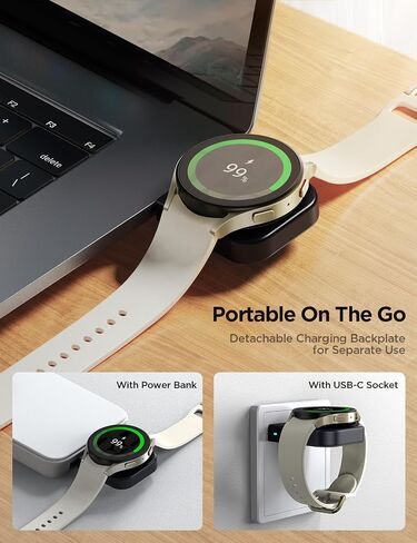 JOYROOM Removable Charging Dock for Samsung Galaxy Watch Compatible with Watch 6/Classic/Watch 5/5 Pro/Watch 4/Classic/Watch 3/Active 2/1, Magnetic Watch Charger with USB C Cable Fast Charging in Saudi Arabia