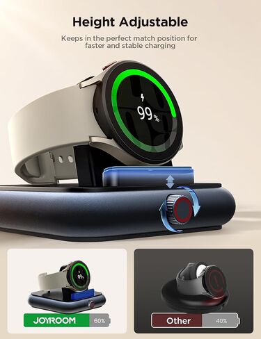 JOYROOM Removable Charging Dock for Samsung Galaxy Watch Compatible with Watch 6/Classic/Watch 5/5 Pro/Watch 4/Classic/Watch 3/Active 2/1, Magnetic Watch Charger with USB C Cable Fast Charging in Saudi Arabia