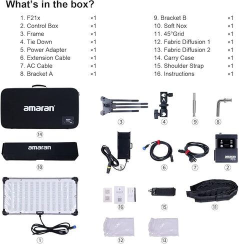 Amaran F21x 100W Flex LED Light Mat, Bi-Color 2500K-7500K Video Light Support DMX Sidus Link App Control for Video Photography in Saudi Arabia