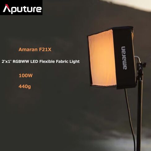 Amaran F21x 100W Flex LED Light Mat, Bi-Color 2500K-7500K Video Light Support DMX Sidus Link App Control for Video Photography in Saudi Arabia