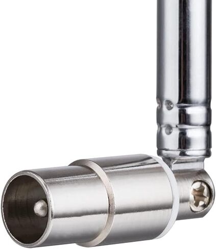 2PCS TV Male Plug Connector Telescopic Antenna 7 Sections PAL Telescopic Antenna 71.5cm/28IN for DVB-T DVB-T2 TV FM AM Stereo Reception in Saudi Arabia