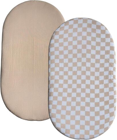 ملاءات سرير من الموسلين من شركة Bolton Baby | 100% قطن فائق النعومة وجيد التهوية | مناسب عالمي لمراتب سرير الأطفال المختلفة: 33X17X4 | عبوتان (حكيم) in Kuwait