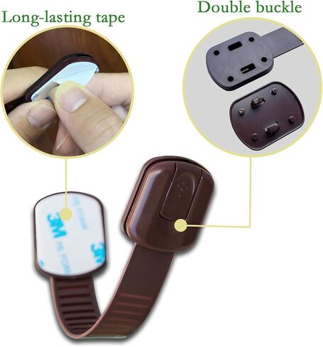 Cabinet Locks Provide Effective Baby Proofing - No Screws and Magnets Required Multi-purpose Suitable for Furniture Ovens Drawers Kitchens Toilet Seats (A - White, 2 pieces (1set)) in Saudi Arabia
