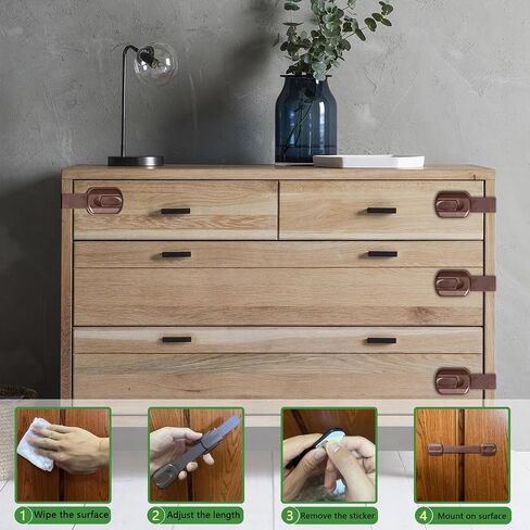 Cabinet Locks Provide Effective Baby Proofing - No Screws and Magnets Required Multi-purpose Suitable for Furniture Ovens Drawers Kitchens Toilet Seats (A - White, 2 pieces (1set)) in Saudi Arabia