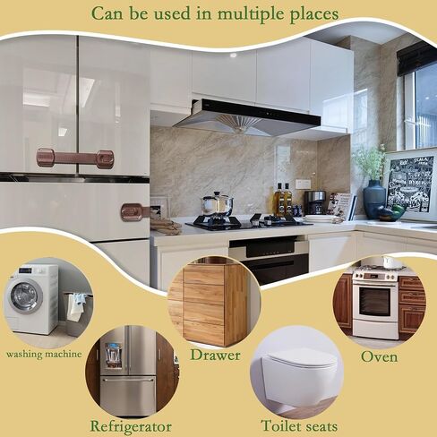 Cabinet Locks Provide Effective Baby Proofing - No Screws and Magnets Required Multi-purpose Suitable for Furniture Ovens Drawers Kitchens Toilet Seats (A - White, 2 pieces (1set)) in Saudi Arabia