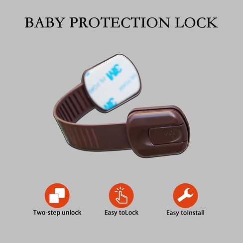 Cabinet Locks Provide Effective Baby Proofing - No Screws and Magnets Required Multi-purpose Suitable for Furniture Ovens Drawers Kitchens Toilet Seats (A - White, 2 pieces (1set)) in Saudi Arabia