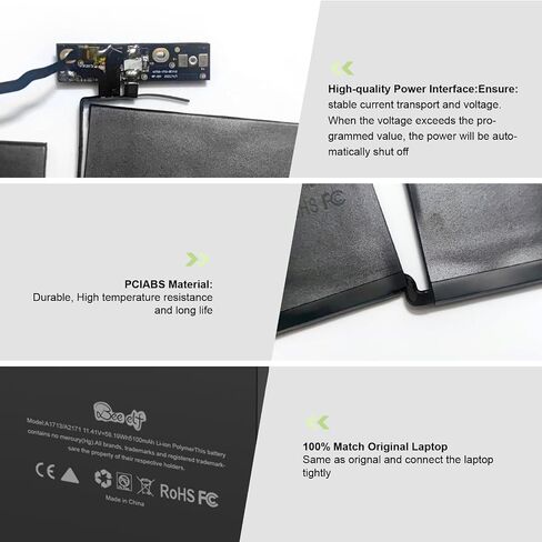 بطارية A1708 (5100 مللي أمبير) - مناسبة لاستبدال بطارية MacBook Pro 13 بوصة A1708 (أواخر 2016-2017)، بطارية A2159 (2019)، بطارية A2289 (2020)، استبدال بطارية A2338 (2020) in Kuwait