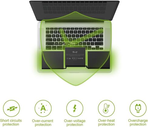بطارية A1708 (5100 مللي أمبير) - مناسبة لاستبدال بطارية MacBook Pro 13 بوصة A1708 (أواخر 2016-2017)، بطارية A2159 (2019)، بطارية A2289 (2020)، استبدال بطارية A2338 (2020) in Kuwait