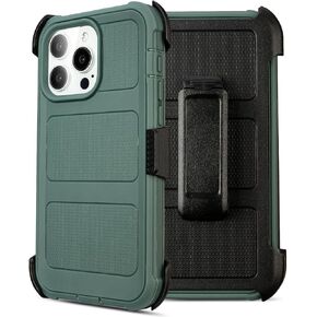 Defender for iPhone 13 Pro Max Case with Clip Holster,Heavy Duty Rugged Full-Body,2 Layers of Sturdy,Anti-Drop,Military-Grade Defender Cover for iPhone 13 Pro Max Phone Case (Black & Orange)