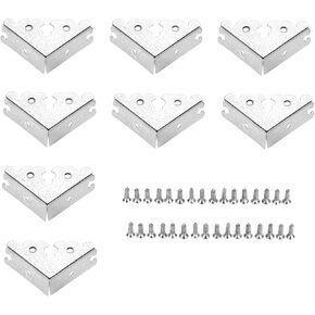 dophee 8Pcs Decorative Corner Protectors, Retro Style Edge Safety Guards Covers for Picture Frame Album Jewelry Box Gift Box Wooden Case Chest Tables Cabinet Furniture, 1.34"x1.34"-Antique Bronze