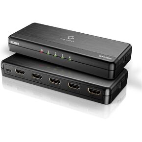 8K@60Hz 1 in 4 Out HDMI Splitter, 4K 120Hz HDMI Duplicator, HDR, HDCP 2.3 48Gbps, compatible with Xbox Series X, PS4 Pro, PS5, Blu-ray Player