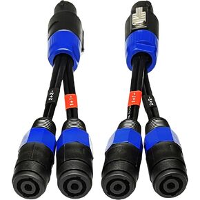 CESS-203 Unbalanced 4-Pole Type Speakon Plug Break Out to Dual 2-Pole Type Female Speakon Jacks