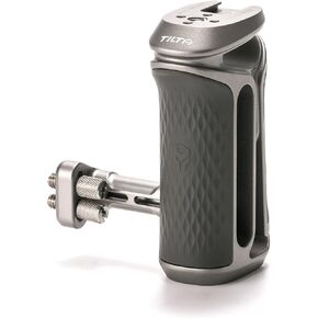 Tilta Xeno Side Handle - Titanium Gray | Secure Connection & Helps Prevent Rotation | Adjustable Height | Textured Silicone Grip | Convenient Assembly (Dual 1/4″-20)