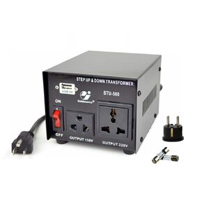 Goldsource 500W Voltage Transformer Converter (110V to 220V, 220V to 110V) Step Up/Down Power Converter 110/120 Volt - 220/230 Volt w/ 5V USB Output & Circuit Breaker Protection, 500 Watt (STU-500)