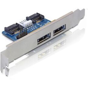 JIUWU Desktop Computer Dual Port SATA to Power eSATA eSATAp 9Pin to USB 2.0 Converter Expansion Rear Bracket Card