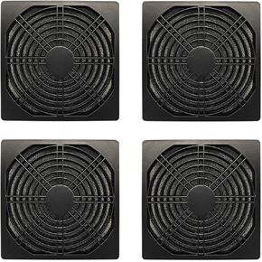 124mm Dust Filter PC 120mm Fan Grill Filter,PC Fan Cover Mesh with Screws,Dust Proof Desktop Computer Fan Grills Plastic Washable Fan Shield Filter Mesh Black,4Pack.