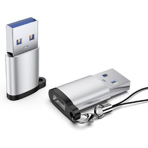 USB C Female to USB Male Adapter-USB 3.0 5Gbps-USB C to USB Adapter, Type C Charger Cable Power Converter Compatible with iPhone 15, Galaxy S23, Pixel 8, 2 PCS