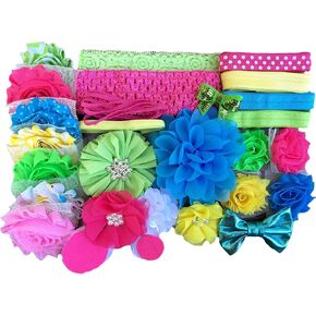 مجموعة ربطات الرأس الصغيرة من Bowtique Emilee تصنع 14 عصابة رأس، مجموعة عصابة رأس للأطفال DIY - Lollipop in Kuwait