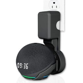 Wall Mount Holder for Echo Dot 4th Generation, Hanger Stand for Echo Dot 4th Gen (Black)