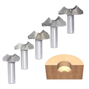 5pcs Rosette Cutter Set,1/2" Shank,Cutting Dia. 1-5/32“,1-7/16",1-19/32“,1-13/16",1-7/8“ Bottom Beading Bits,Carbide Tipped Router Bits for Wood Profiling,Molding,Edging
