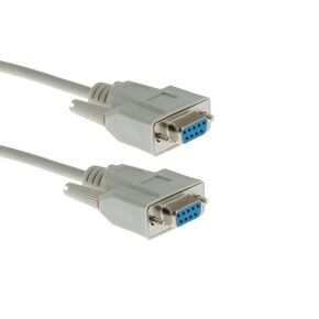 DB9 Female to Female 9 Pin Serial Cable, 6 feet, Beige, Straight Through - Lifetime Wty