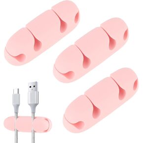 Mabor 3PCS Cable Clips Cord Wire Organizer Electrical Cable Management Holders 4 Hole Silicone Cute Cable Holder for Desktop USB Charging Cable Nightstand Power Cord Office Home (Black) in Saudi Arabia