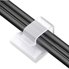 Large Adhesive Cable Clips（50Pcs,Frosting clear）,Cord Organizer for HDMI,Indoor Light String,Power Plug,Extension Cord, Ethernet Cable, TV Coax, Electric Wires,Cable Management Under Desk, Wall