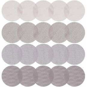SING F LTD 20pcs 5 Inch Mesh Hook and Loop Sanding Discs 80/150/240/400 Assort Grit Dust Free Abrasive Net Sander Disc Anti-Blocking Long-Lasting Mesh Sanding Pads Sandpaper for Wood Furniture Floor