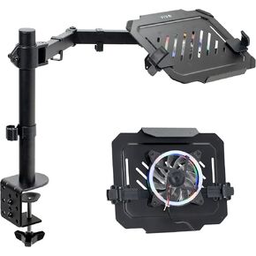 VIVO Adjustable 12 to 15.6 inch Laptop Notebook Desk Mount Stand with RGB Fan, Black, STAND-V001LF