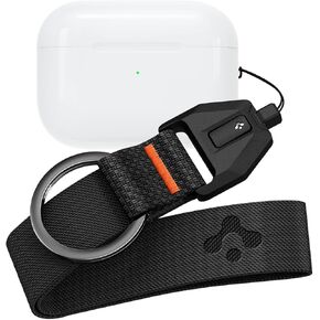 Spigen Lanyard Designed for AirPods Pro 2nd Generation Case 2022/2023 (USB-C/Lightening Cable) Wrist Strap Lanyard with Key Chain [AirPods Pro 2nd Generation/Universal Lanyard] - Black