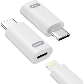 Lightning to USB C Male Adapter, [MFi Certified] 2 Pack USB-C Male to Lightning Female Adapter for iPhone 15/15 Pro/15 Pro Max/15 Plus, iPad Pro/Air, Support 35W PD Fast Charging & Transfer Data
